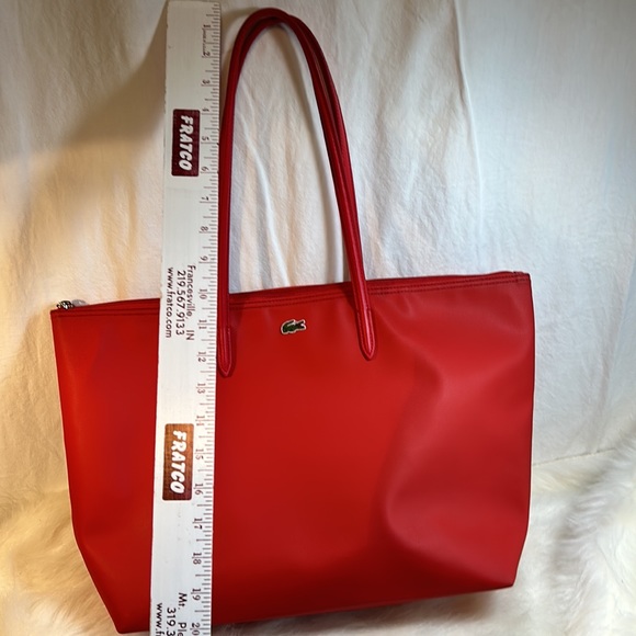 Lacoste Women Concept Zip Red Tote - Picture 7 of 9